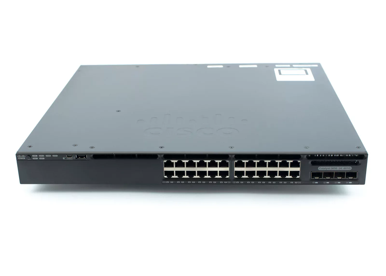سوییچ لایه ۳ سیسکو WS-C3650-24TS-S با ۲۴ پورت گیگابیت و ۴ پورت SFP - نمای جلو