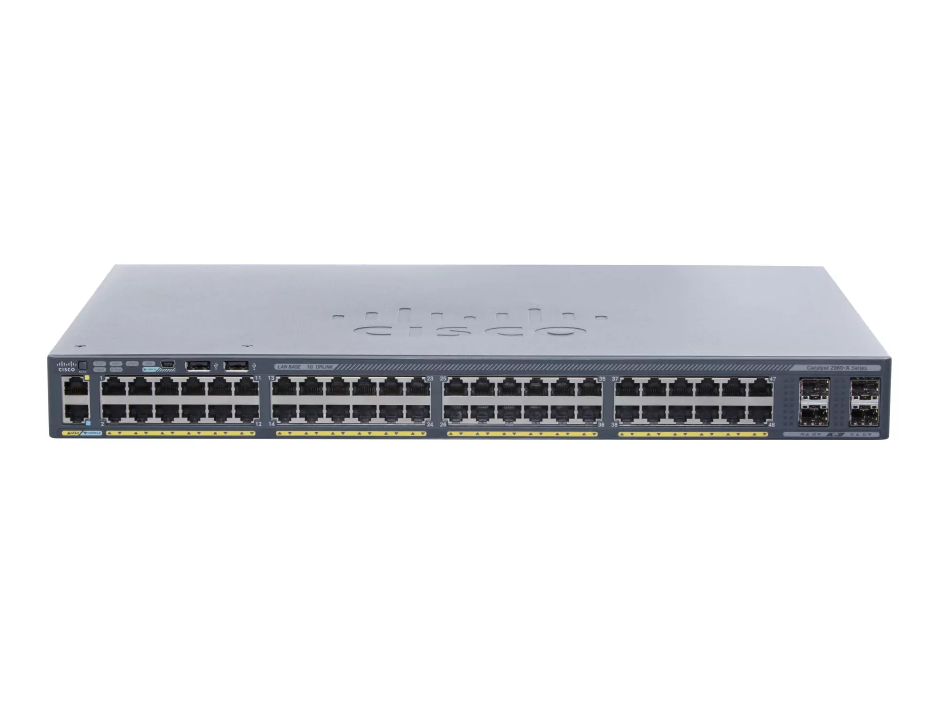 سوییچ سیسکو WS-C2960X-48TS-L با ۴۸ پورت گیگابیت و ۴ پورت SFP - نمای جلو
