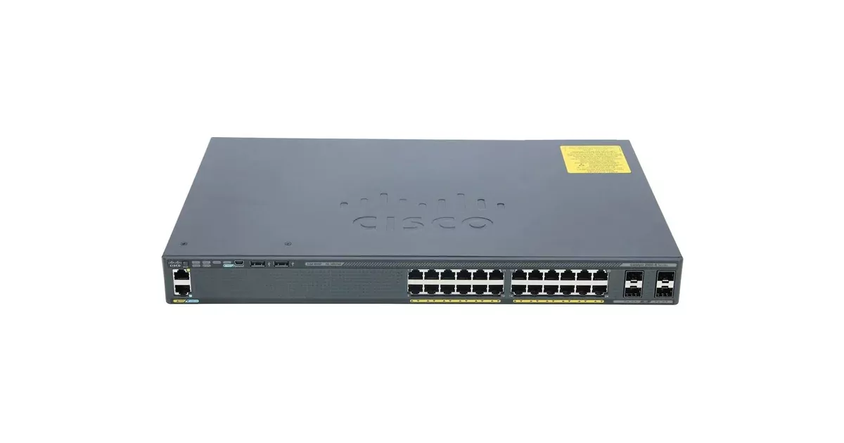 سوییچ سیسکو WS-C2960X-24TS-L با ۲۴ پورت گیگابیت و ۴ پورت SFP - نمای جلو