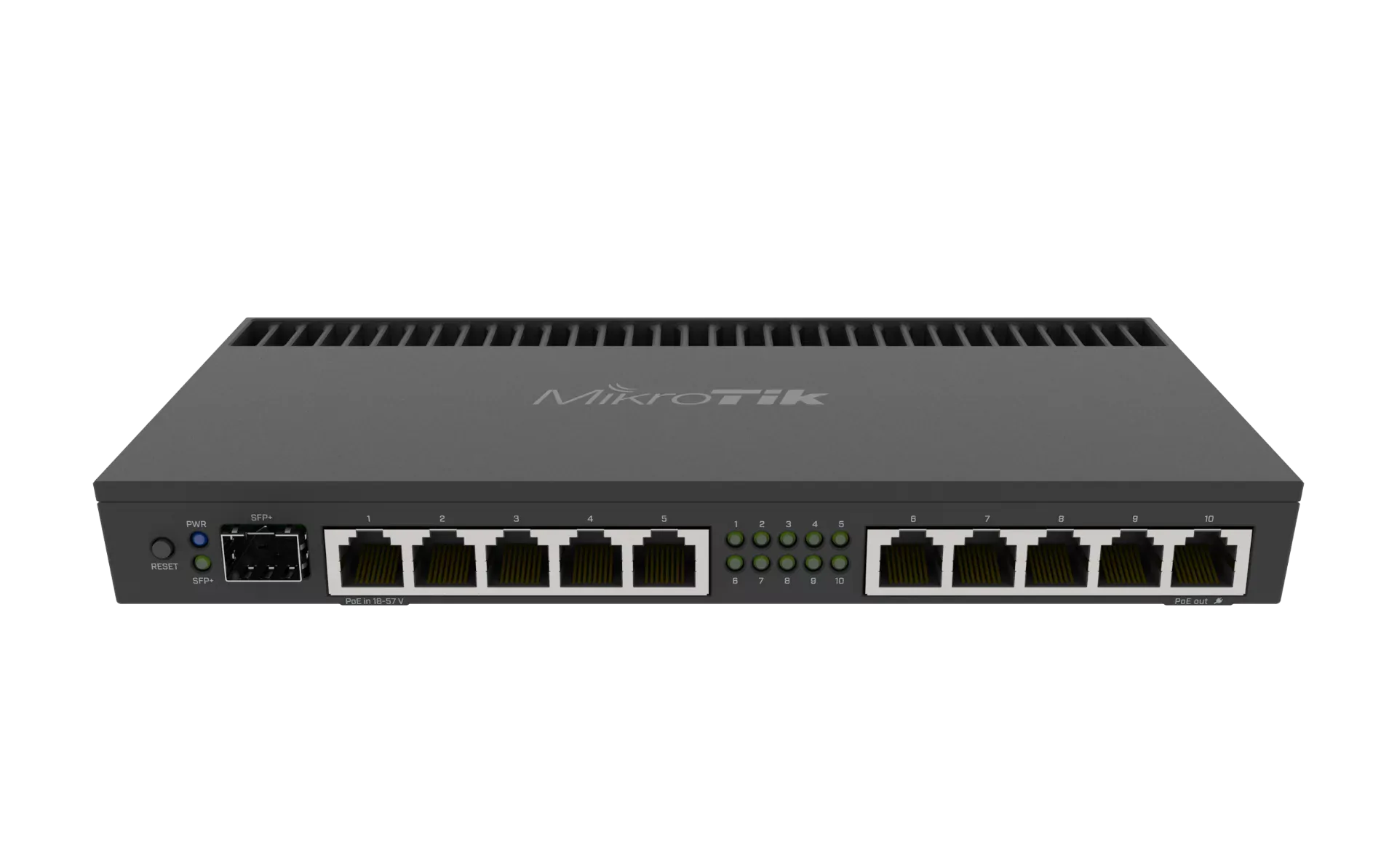 روتربرد میکروتیک RB4011iGS+RM با ۱۰ پورت گیگابیت و پورت SFP+ - نمای جلو