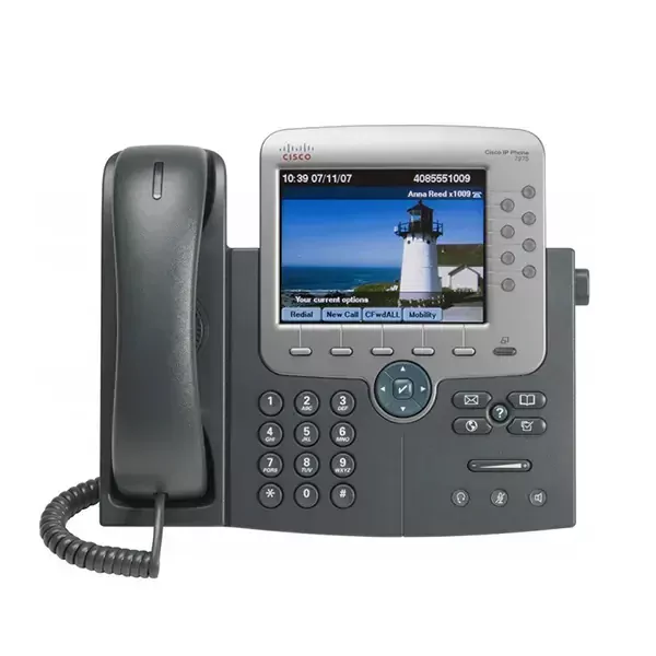 تلفن تحت شبکه سیسکو CP-7975G با نمایشگر رنگی لمسی - نمای جلو