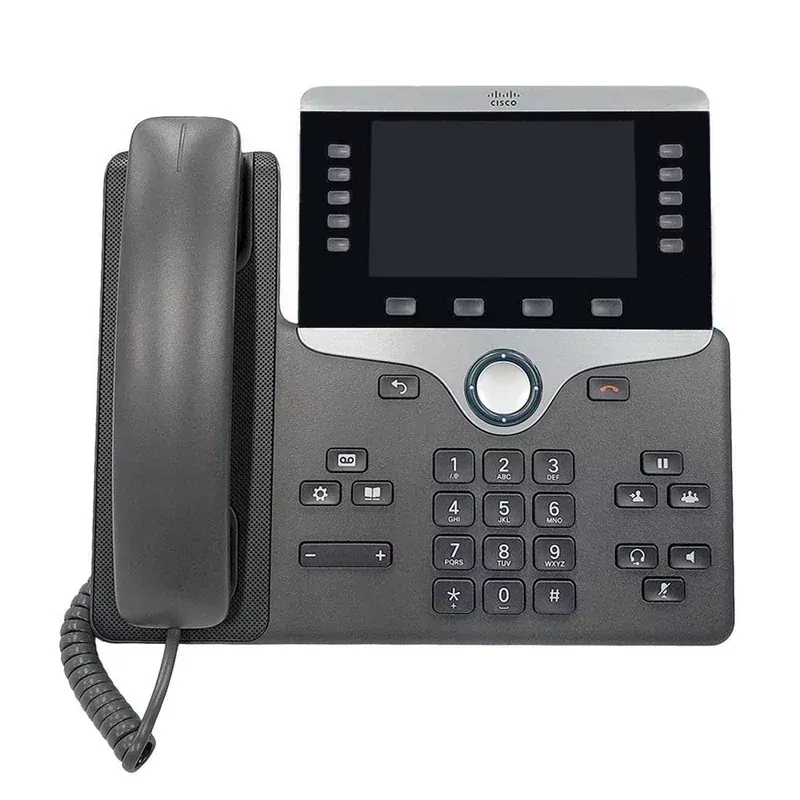 تلفن تحت شبکه سیسکو CP-8861-K9 با نمایشگر رنگی رنگ زغالی - نمای جلو