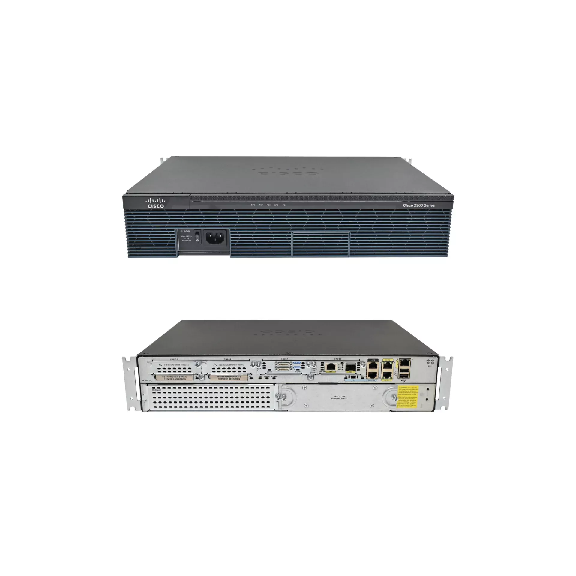 روتر سیسکو CISCO2911/K9 سری 2900 ISR G2 - نمای جلو و پشت