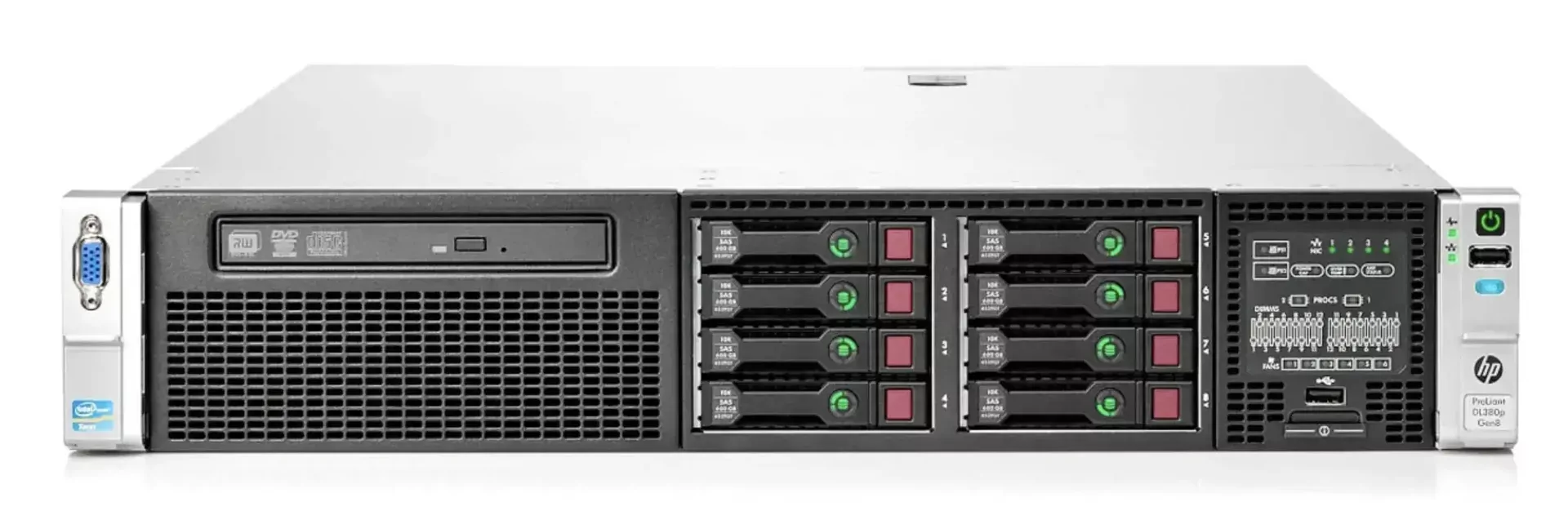 سرور رک‌مونت HP ProLiant DL380p Gen8 در قالب 2U - نمای جلو