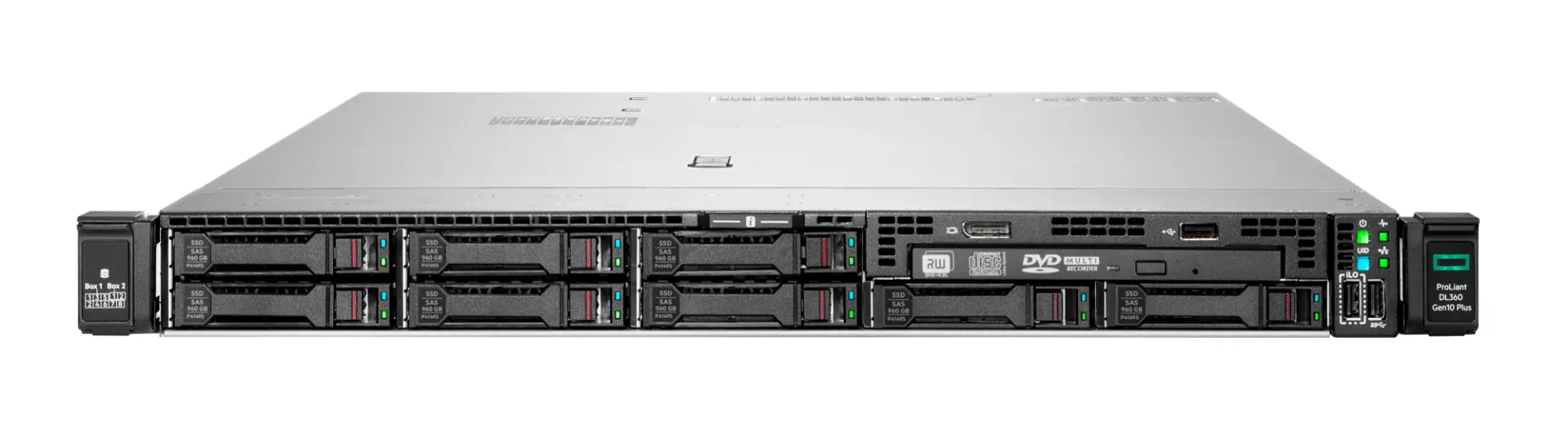 سرور رک‌مونت HPE ProLiant DL360 Gen10 در قالب 1U - نمای جلو